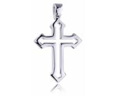 Srebrny rodowany krzyżyk krzyż gładki polerowany połysk srebro 925 KKS0016