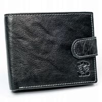 skórzany portfel męski na zatrzask z zasuwanym schowkiem - always wild