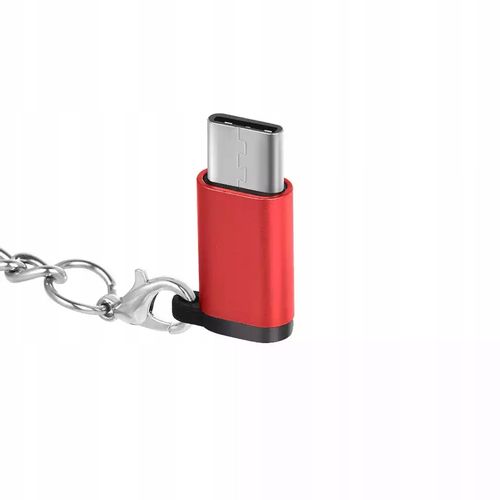 ADAPTER brelok micro usb typ b na typ c Red czerw na Arena.pl
