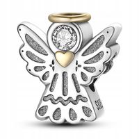 Zawieszka SREBRO 925 Charms Koralik Aniołek