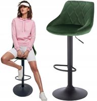 Hoker stołek barowy fryzjerski regulowany krzesło siedzisko LOFT zielone