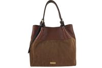 Elegancka torebka damska z naturalnego zamszu - Brązowa