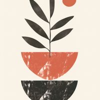 Plakat 40x40cm Roślinna Sztuka