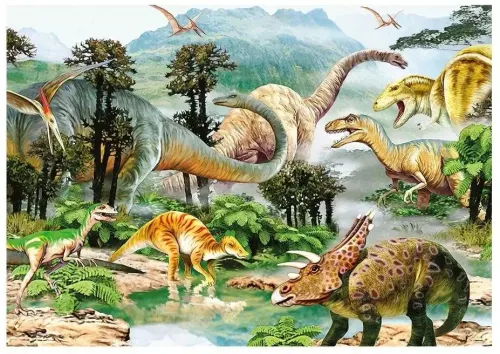 Puzzle XL 100 dużych elementów Dinozaury idealne dla dzieci 5+ na Arena.pl