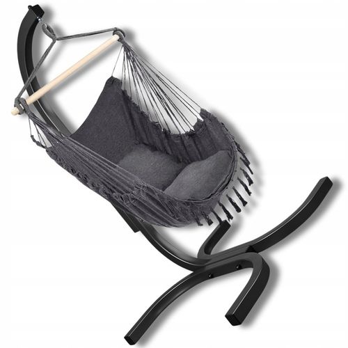 KOKON KRZESŁO BRAZYLIJSKIE WISZĄCE BOHO CZARNY ZE STELAŻEM BUJANY HUŚTAWKA na Arena.pl