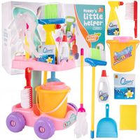 ZESTAW SPRZĄTAJĄCY DO SPRZĄTANIA NA WÓZKU DLA DZIECI WIADERKO MOP ZMIOTKA