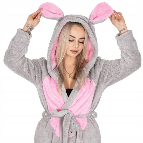 SZLAFROK DAMSKI CIEPŁY Z KAPTUREM R.S/M WIĄZANY W TALII GRUBY DŁUGI MIĘKKI na Arena.pl