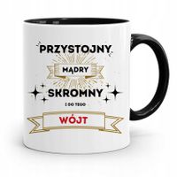 Dla Wójta Kubek Czarny Przystojny I Mądry Z Nadrukiem Ze Zdjęciem