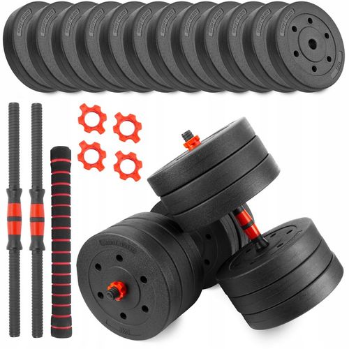 Hantle 2x30kg bitumiczne regulowane Z ŁĄCZNIKIEM zestaw 60kg GRYFY na Arena.pl