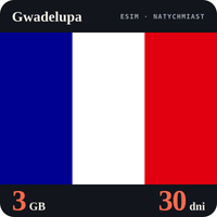 Karta eSIM Internet Gwadelupa 3 GB na 30 dni - bez rejestracji