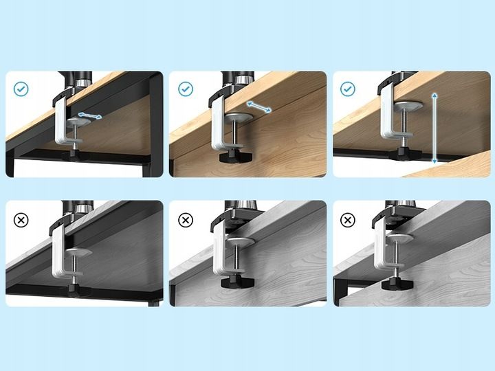 Regulowany PODWÓJNY Uchwyt Biurkowy do Monitora WIESZAK DWA Monitory 13-32" zdjęcie 2