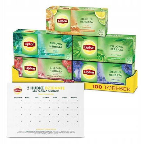 Zestaw Lipton Herbata zielona ekspresowa mix smaków 5x20 torebek + GRATIS na Arena.pl