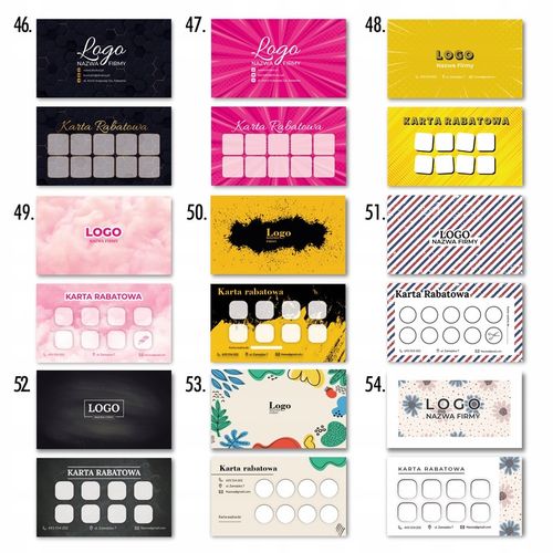 KREATOR Karty rabatowe karty stałego klienta120szt na Arena.pl