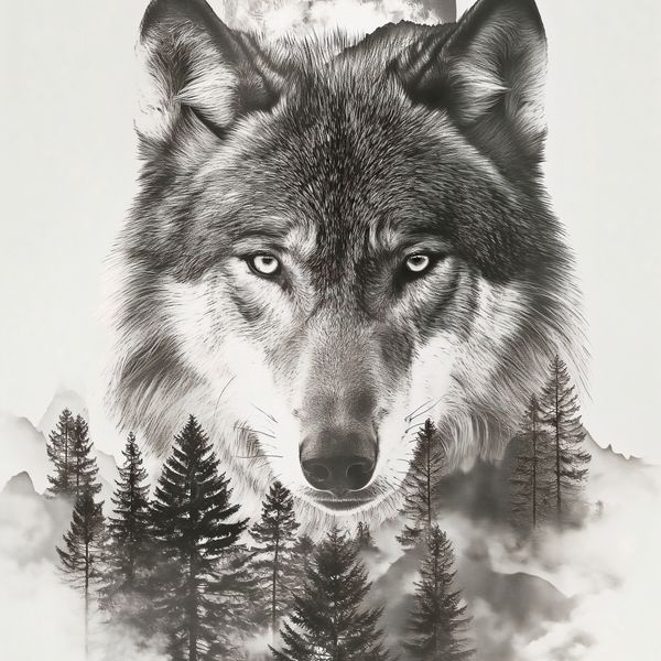Plakat 20x20cm Wilczy Duch Lasu zdjęcie 1