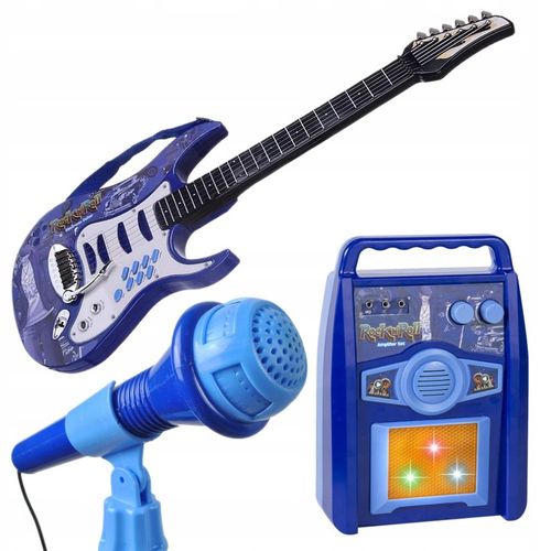 Gitara elektryczna duża dla dzieci Mikrofon Statyw Wzmacniacz Instrument na Arena.pl