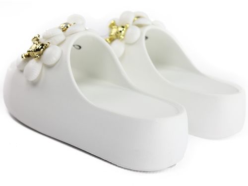 Białe klapki na platformie gumowe lekkie 40-41 na Arena.pl