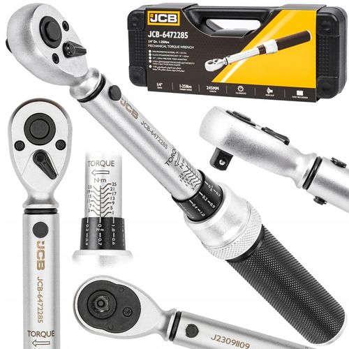 KLUCZ DYNAMOMETRYCZNY Z BLOKADĄ ETUI CERTYFIKAT KALIBRACJI 1-25NM 1/4" JCB na Arena.pl