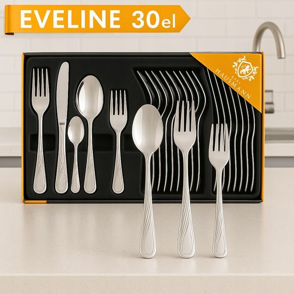 SZTUĆCE ZESTAW SZTUĆCÓW KOMPLET 30el dla 6 osob EVELINE +PUDEŁKO zdjęcie 7