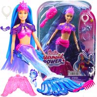 BARBIE MAGICAL MERMAID SYRENKA FIOLETOWY AKCESORIA TIARA NASZYJNIK SZCZOTKA