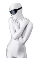 maska bdsm anonymo ze skóry pu czarna 26.5 cm