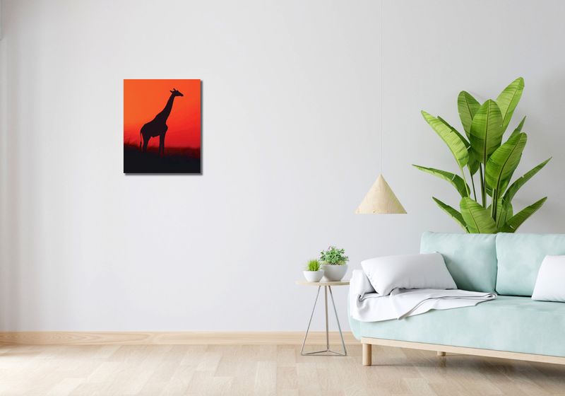 Obraz 40x50cm Żyrafa w Czerni zdjęcie 2