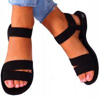 CZARNE SANDAŁY DAMSKIE SPORTOWE NA LATO LEKKIE