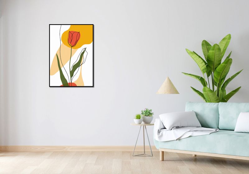 Plakat 59,4x84,1cm Przerysowany Tulipan zdjęcie 4