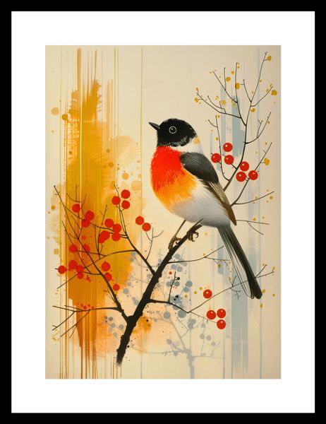 Plakat 21x29,7cm Jesienny Rudzik zdjęcie 3