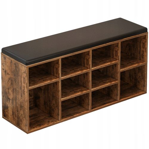 Szafka na buty z siedziskiem brąz retro do przedpokoju schowek pojemna loft na Arena.pl