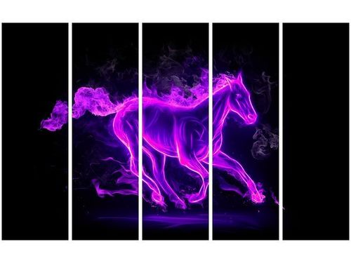 70CM 150CM OBRAZ 5 ELEM FIOLETOWY MUSTANG ŚCIENNY na Arena.pl