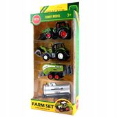 ZESTAW TRAKTORÓW CIĄGNIK POJAZDY ROLNICZE PRZYCZEPA BECZKA PRASA DO SŁOMY