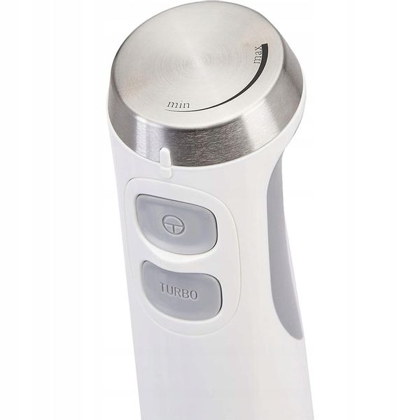 BIAŁY BLENDER RĘCZNY Z PRZEZROCZYSTĄ MIARKĄ RÓŻNE TRYBY PRĘDKOŚCI 600 W zdjęcie 3