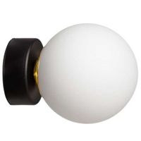 Kinkiet LAMPA ścienna ASTRA 20776102 Kaspa loftowa OPRAWA szklana kula czarna biała