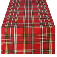 Bieżnik CZERWONA KRATA  na stół Czerwony Boże Narodzenie PolDesign