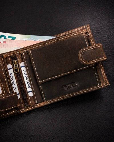 duży portfel męski ze skóry naturalnej zapinany na zatrzask - always wild na Arena.pl