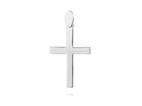 Delikatny rodowany srebrny gładki polerowany krzyżyk krzyż srebro 925 KS0198C