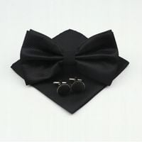 MUCHA męska SPINKI POSZETKA CZARNA