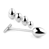 korek analny stalowy nierdzewny heavyfun z 5 końcówkami 16.5 cm