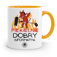 Kubek Żółty Informatyka Programisty Piekielnie Z Nadrukiem Ze Zdjęciem