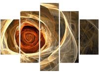 105CM 150CM OBRAZ 5 ELEM RÓŻA KTALNA DRUK