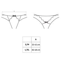 stringi damskie, otwarte czarne l/xl picantina