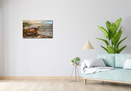 Obraz 70x40cm Nadmorski Żółw na Arena.pl