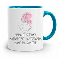 Kubek Błękitny Dla Mamy Matki Mama Fryzjerka Z Nadrukiem Ze Zdjęciem