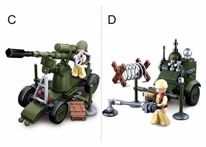 KLOCKI SLUBAN WWII Pojazd wojskowy działo 4w1 kompatybilne z LEGO zdjęcie 8