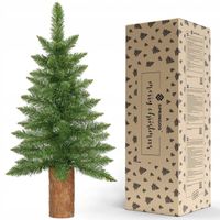 JODŁA ZIELONA NA PNIU CHOINKA SZTUCZNA SOSNA 80cm PIĘKNA GĘSTA JAK ŻYWA