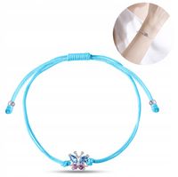 Srebrna Bransoletka Dla Dziewczynki Dzieci Sznurkowa Motylek Srebro 925