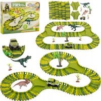Tor samochodowy wyścigowy dinozaur kreatywny zestaw dla dzieci 120 el. Dino