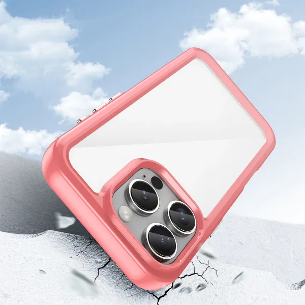 etui outer space case z żelową ramką do iphone 16 pro - czerwone zdjęcie 3