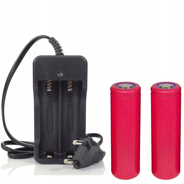 2 AKUMULATORKI SANYO 3,7-4,2V OGNIWA 18650 + ŁAD. zdjęcie 1