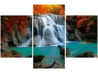 90X60CM OBRAZ WODOSPAD HUAY MAE KAMIN TRZY OBRAZY